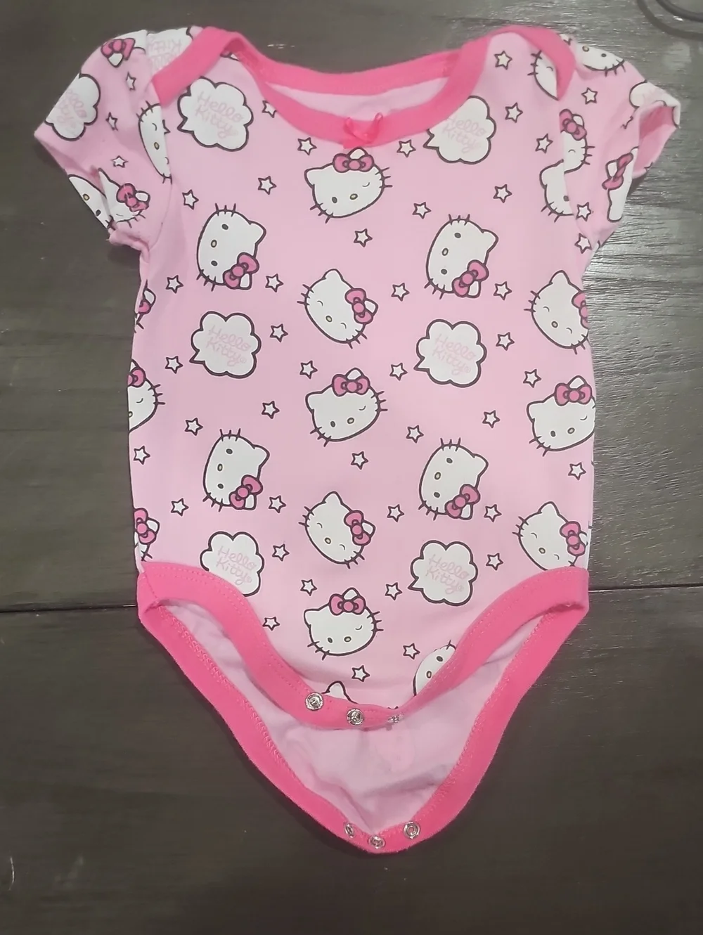 Hello Kitty Pink Allover Graphic Bodysuit ● NEVER BEEN WORN